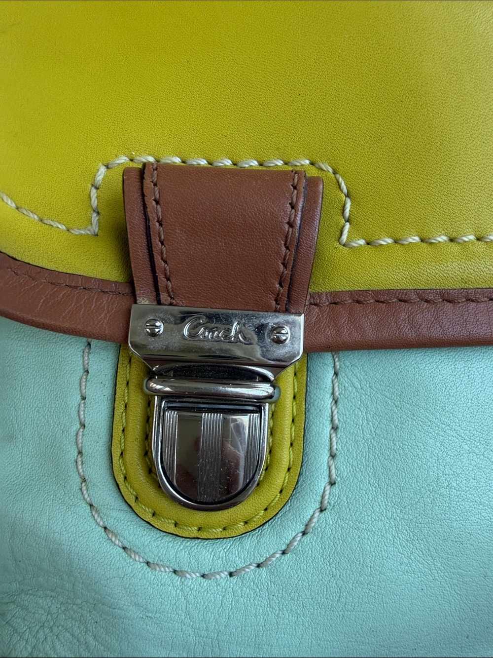 Coach Poppy Y2K Leather Colorblock Dylan Flap Satchel [limited edition] - Picture 10 of 14